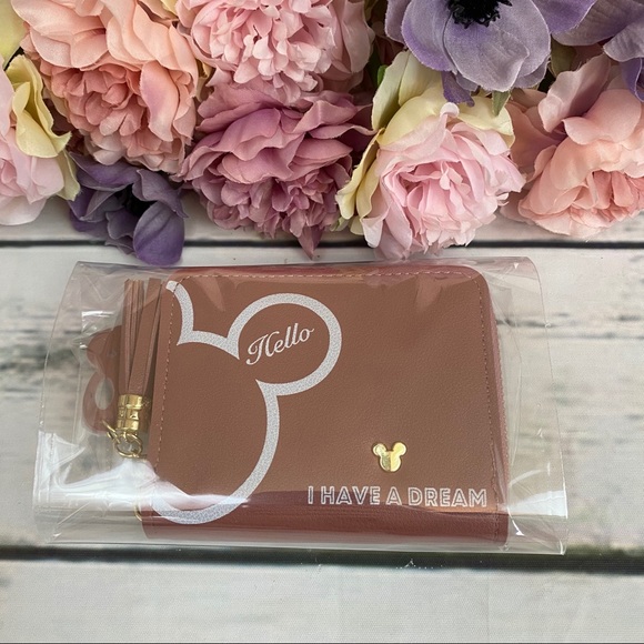 Vegan Leather Dusty Rose Mickey Mouse Coin Purse Wallet - Picture 9 of 10